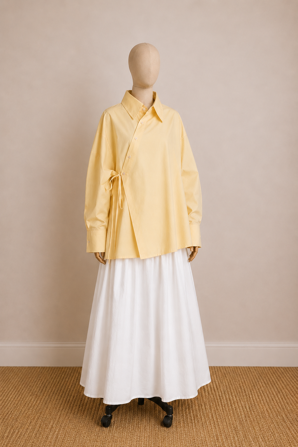 Faiza 100% Cotton Wrap-Front Shirt