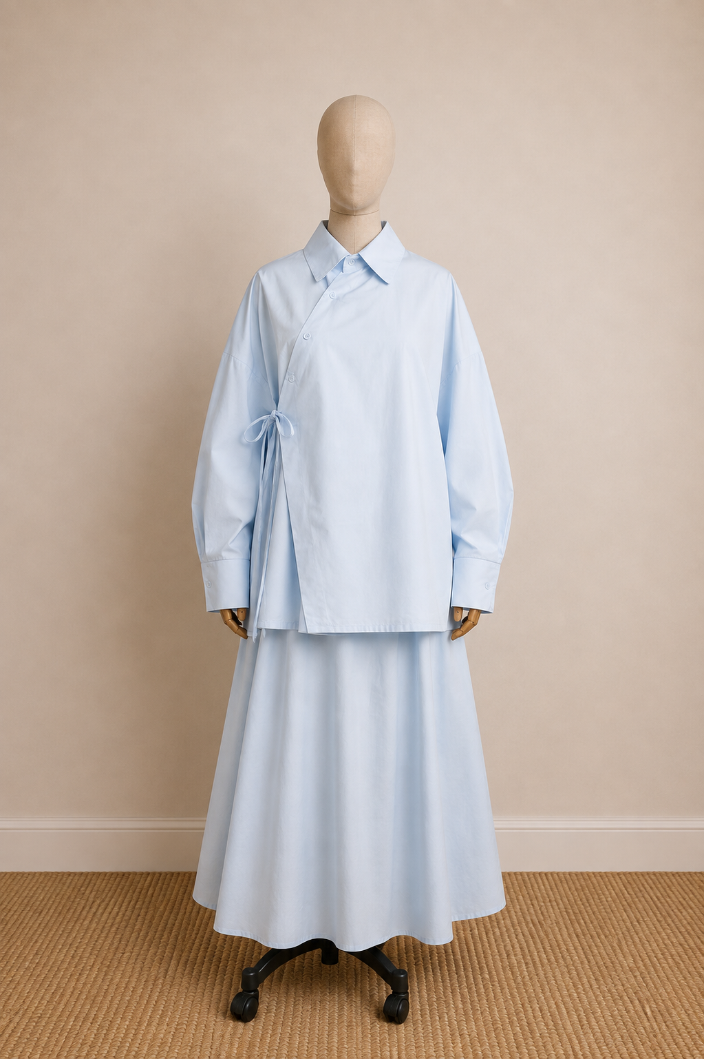 Faiza 100% Cotton Wrap-Front Shirt