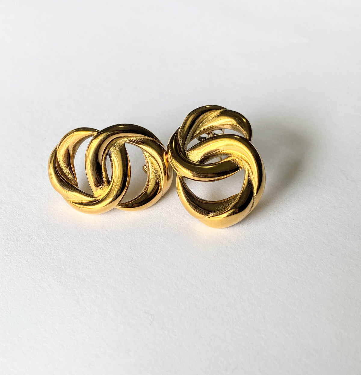 Golden Interlace Infinity Earrings